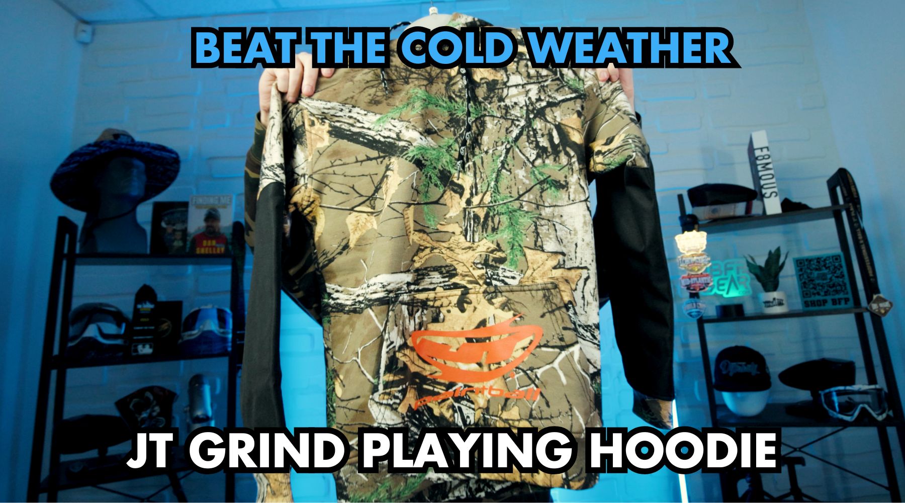 JT Grind Playing Hoodie with reinforced Cordura arm pad designed for cold weather paintball play
