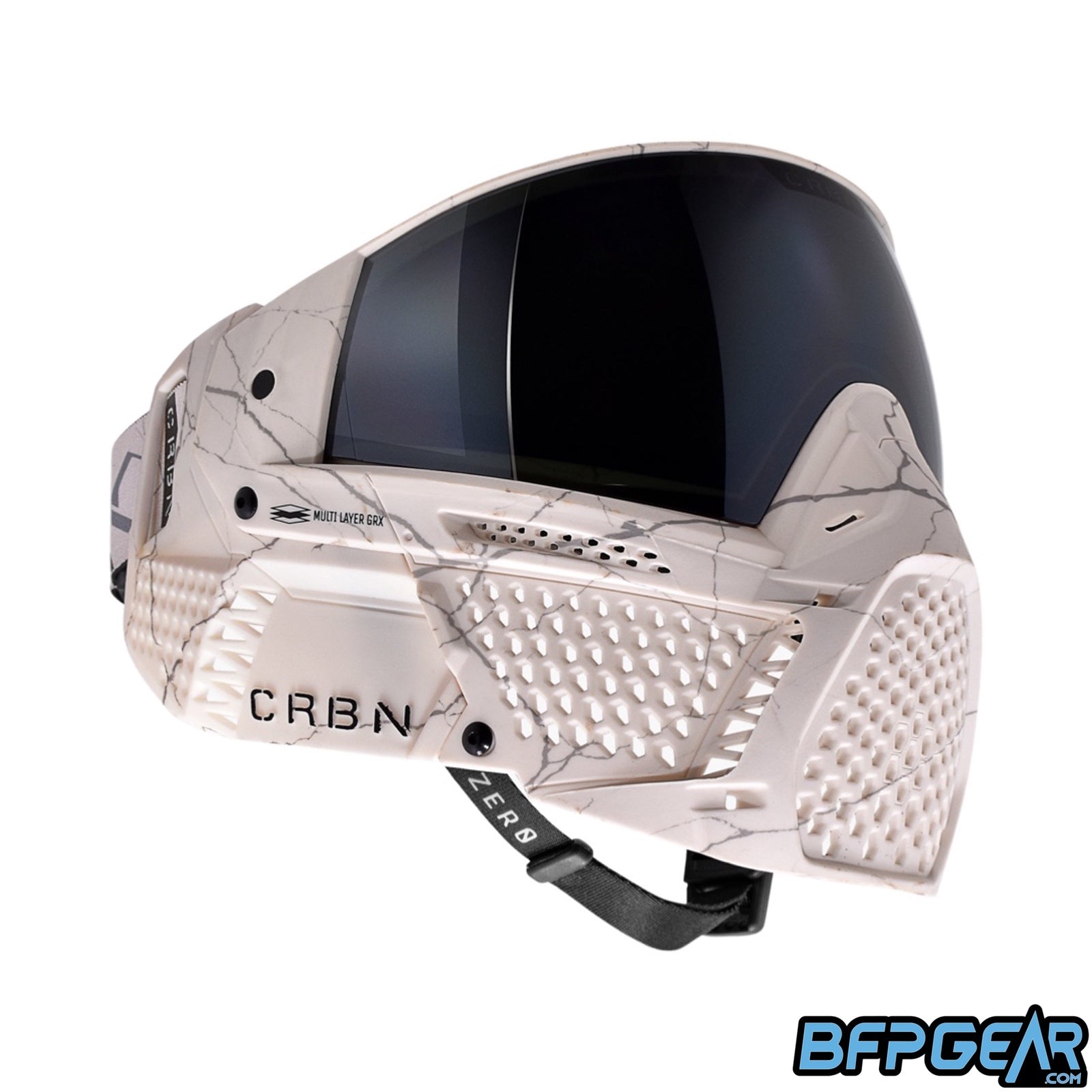 The CRBN Zero Pro GRX goggle in the Fracture Bone color way in Less Coverage.