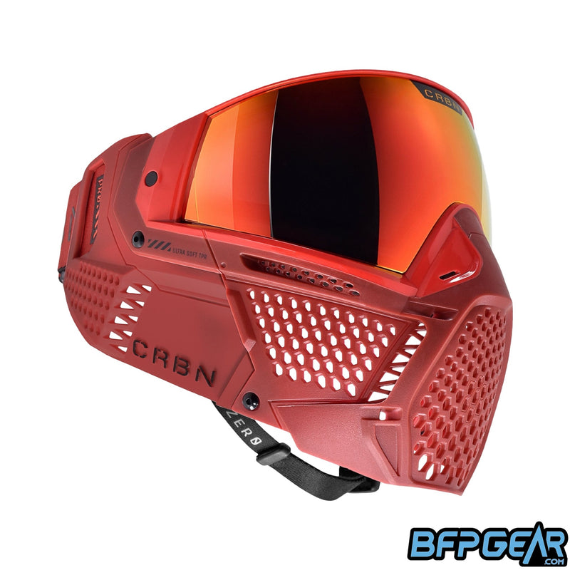 The CRBN Zero Pro Goggle in the cardinal color way, more coverage.
