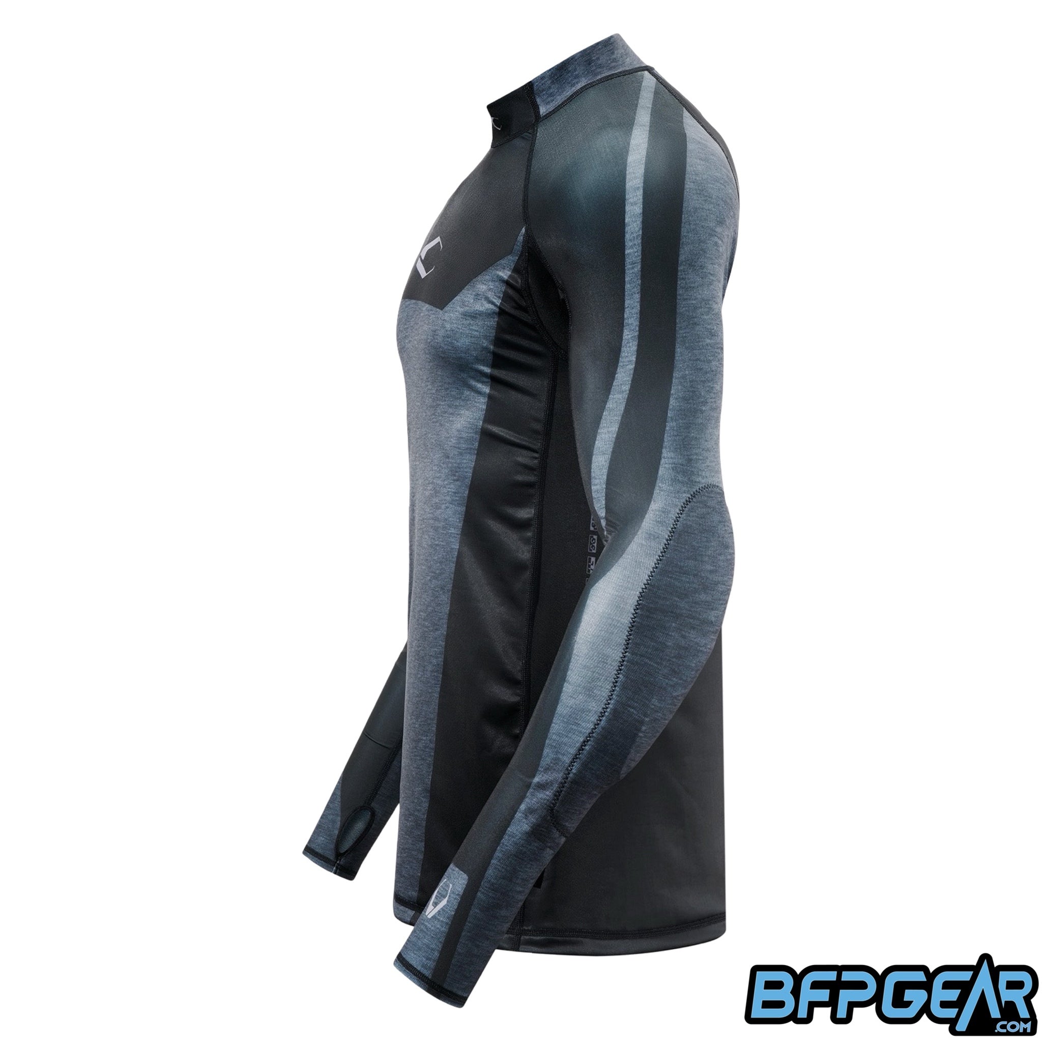 SC PRO Top 3.0 paintball compression shirt with dual-layer elbow padding and breathable moisture-wicking performance fabric.