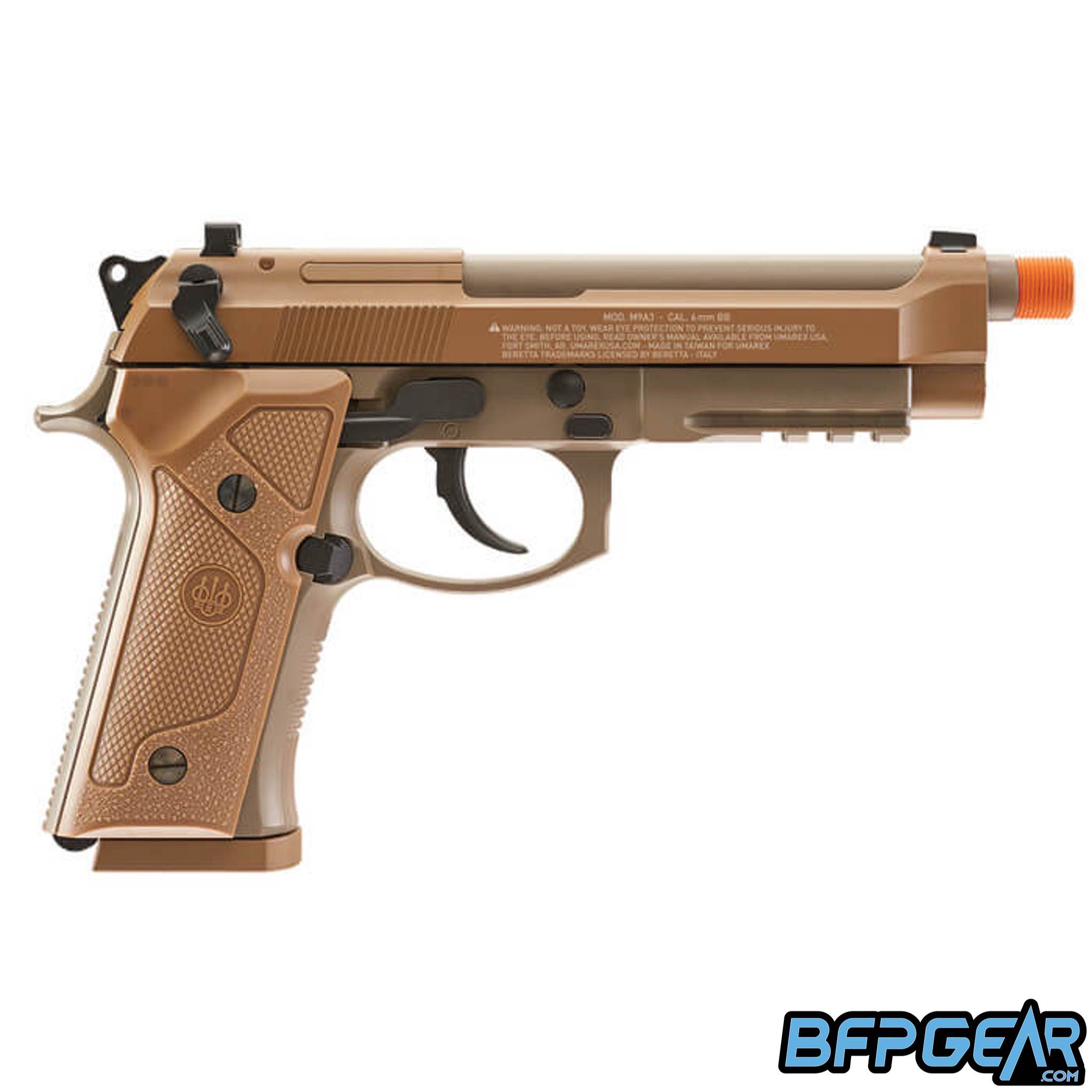 The Elite Force Beretta M9A3 Airsoft Pistol in tan.