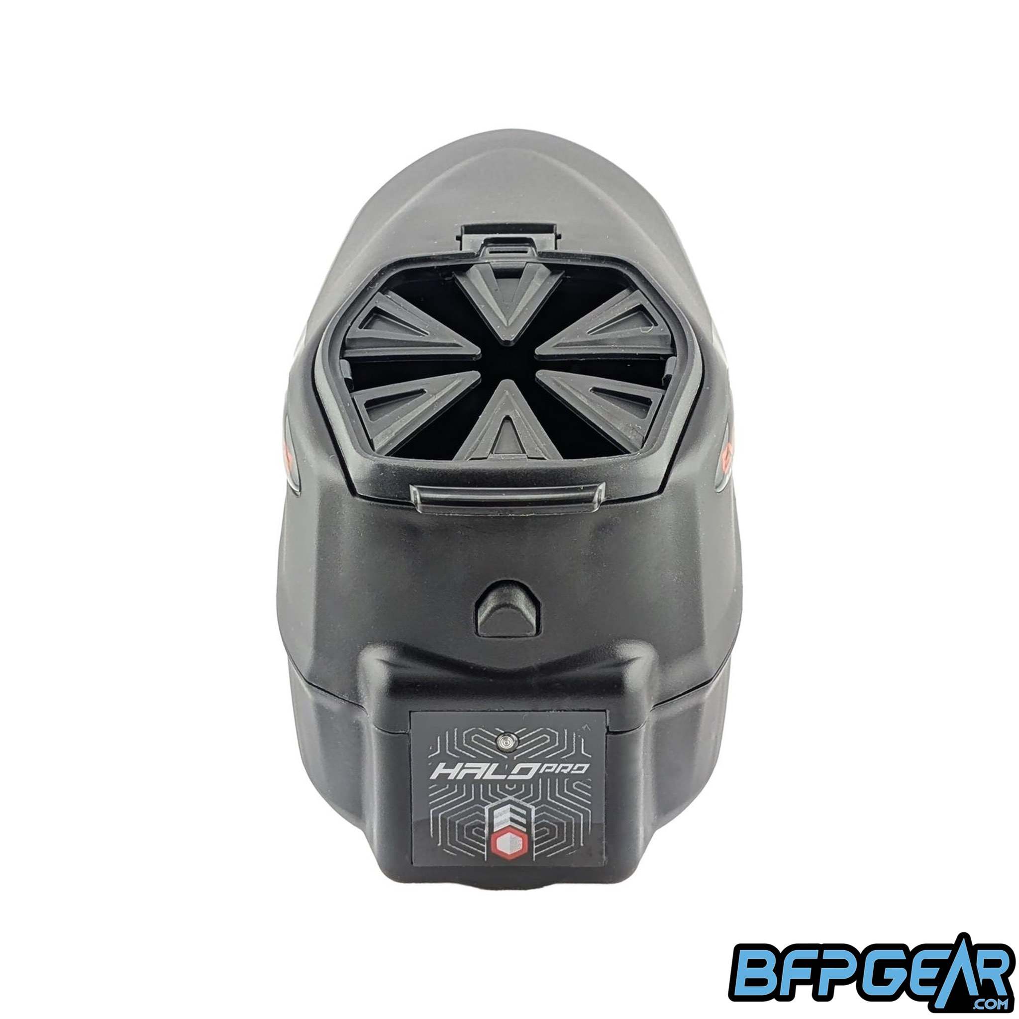 Halo Pro paintball loader hopper with low profile design and JT Triad speed feed for fast reloads and tournament play