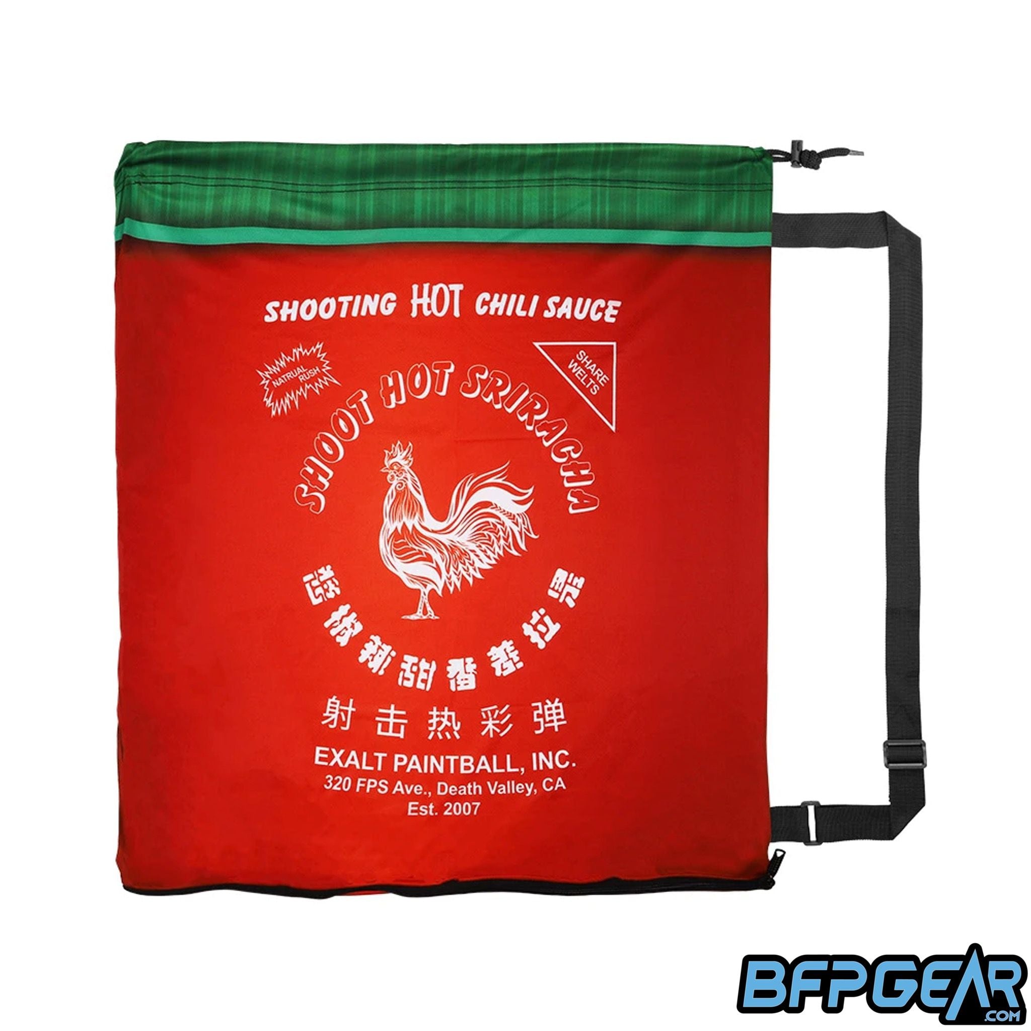 Exalt paintball pod bag with ventilated fabric and zippered bottom for pod storage and quick unloading