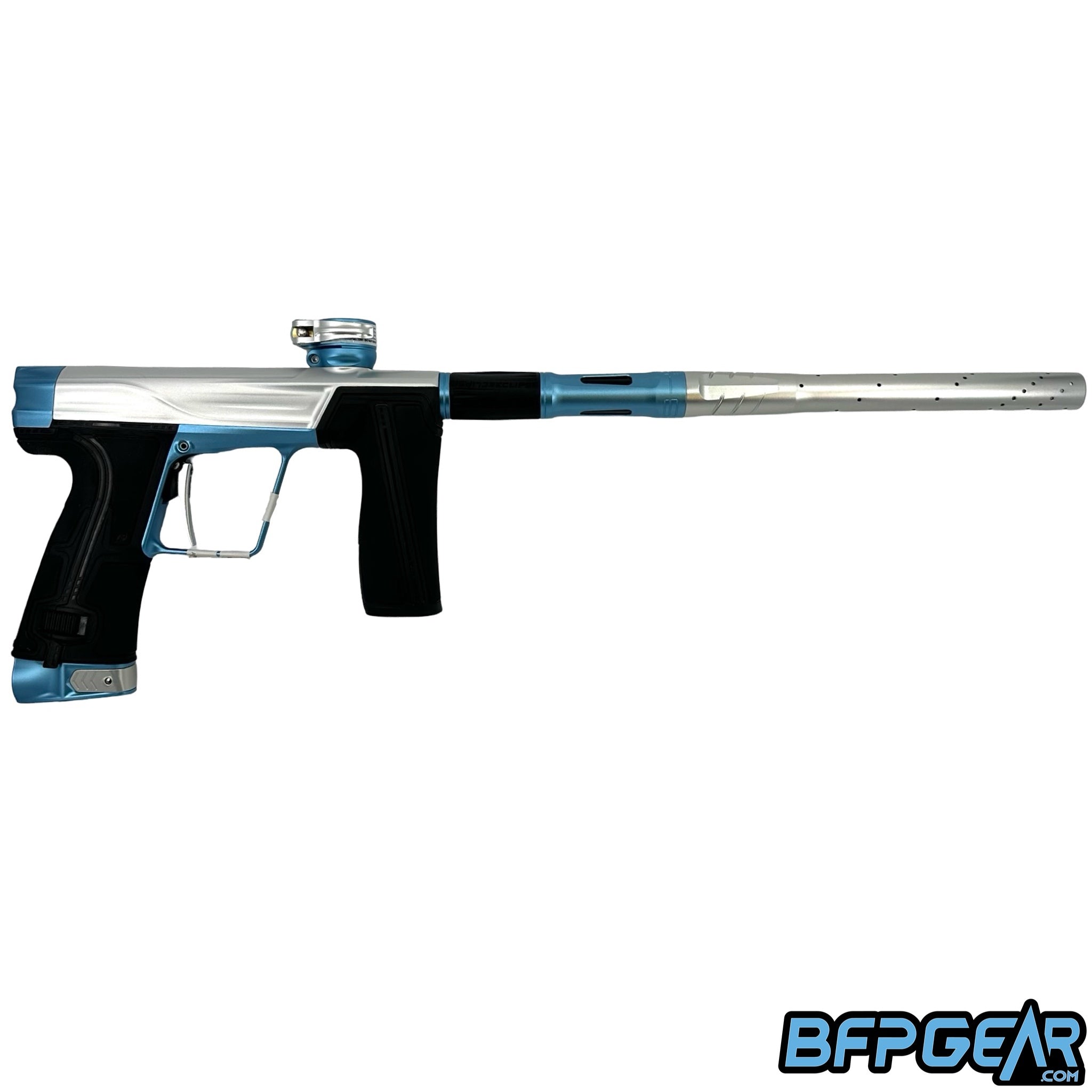 The Planet Eclipse GEO R5 in the Silver / Electric Blue color swap.