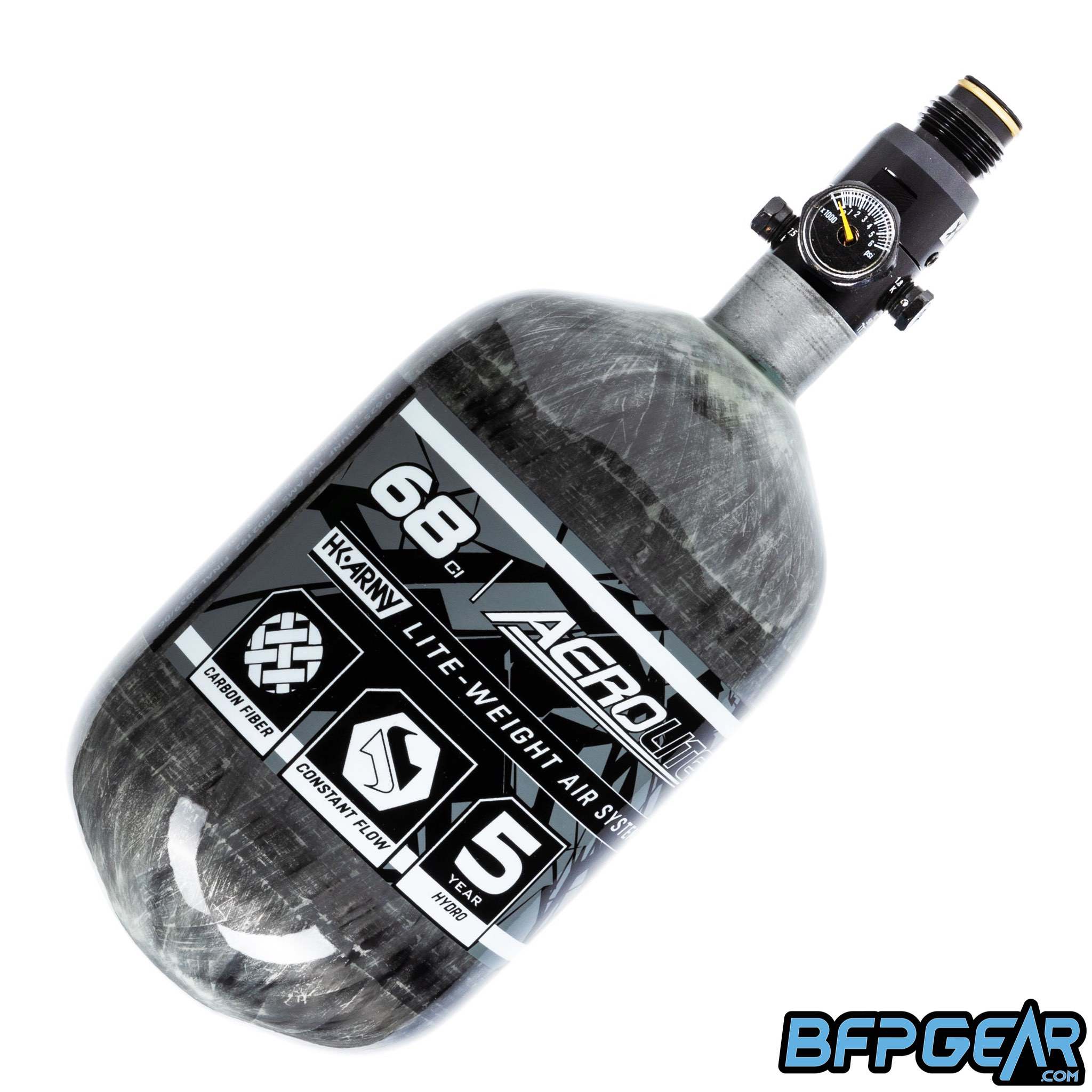 The HK Army Aerolite 68ci air tank in clear