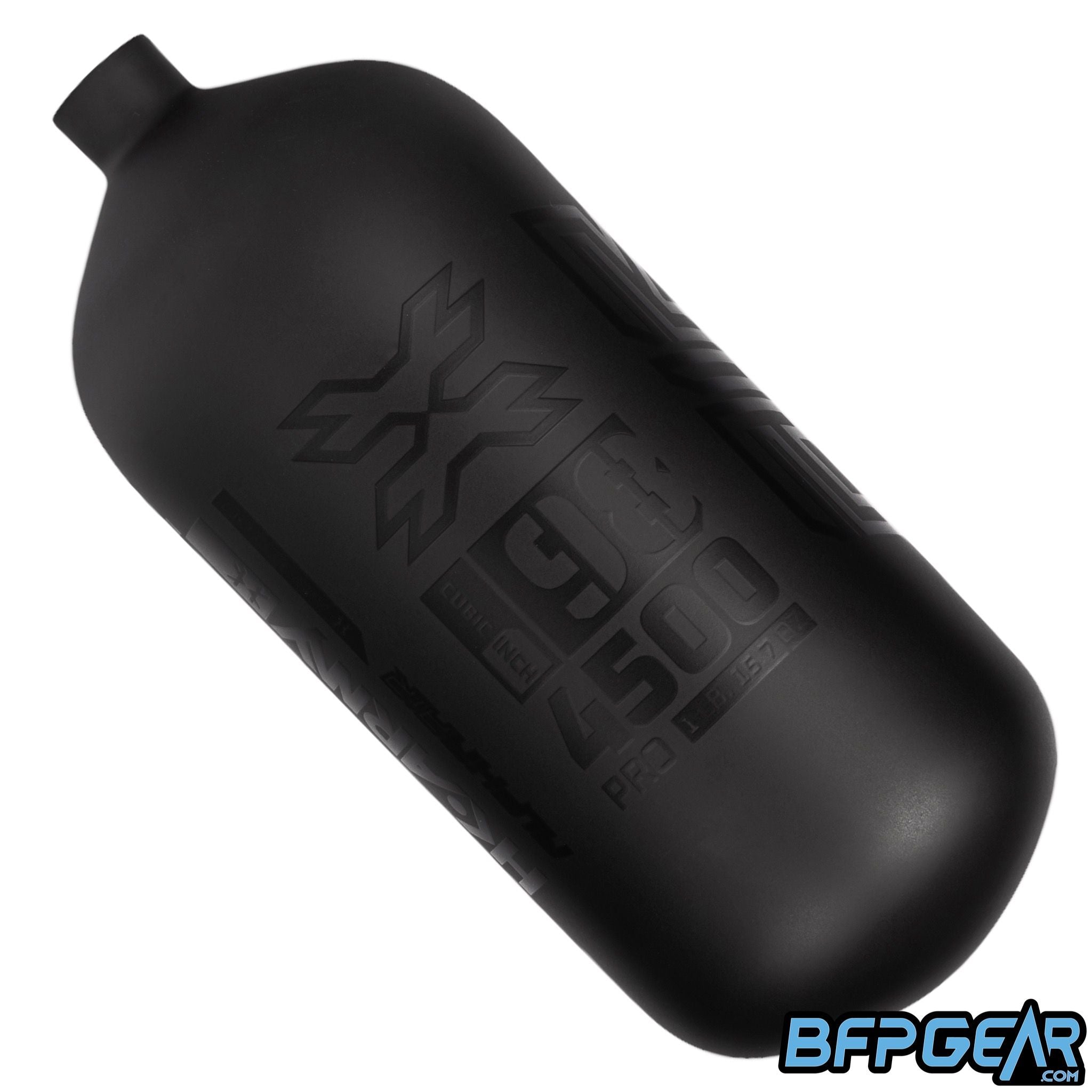 The HK Army Alpha Air tank in the Void color way. Size is 98ci. No regulator is installed.