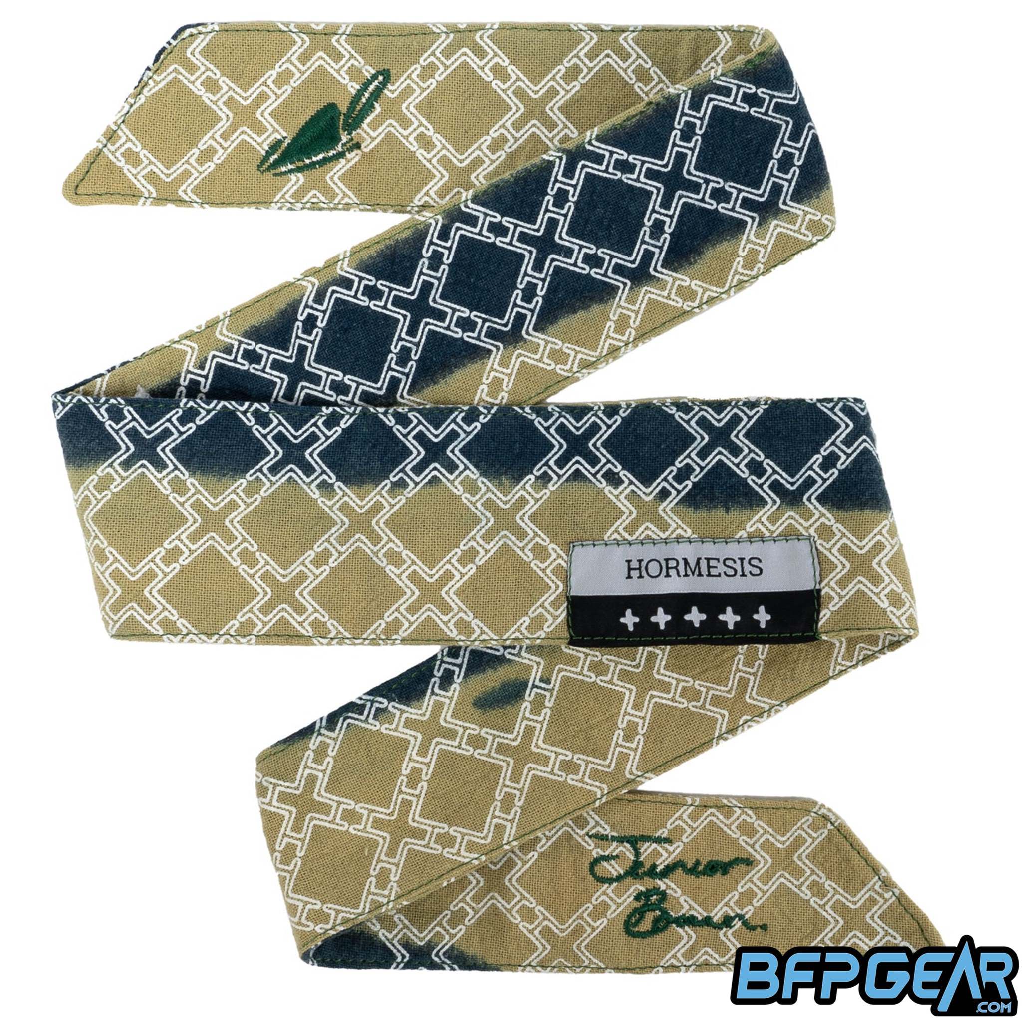 Hormesis Signature Series paintball headband with premium embroidery and limited-edition design for competitive players and collectors. This is Sheriff of Nottingham from the Junior Brown series.