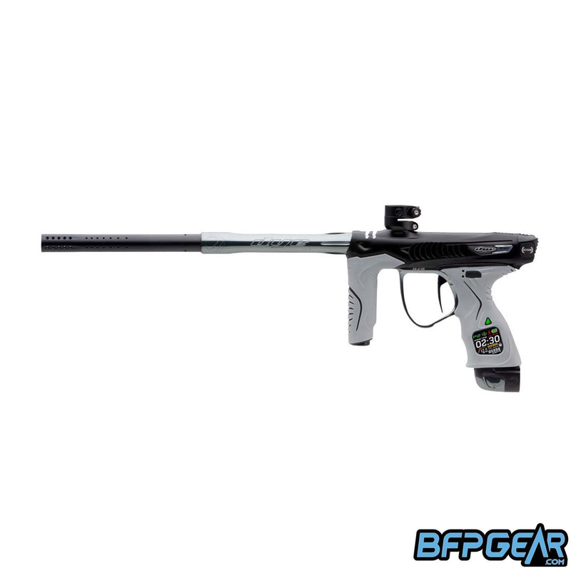 The Dye M3+ Icon 2 paintball marker in Dark Matter dust. Black dust body with grey accents.
