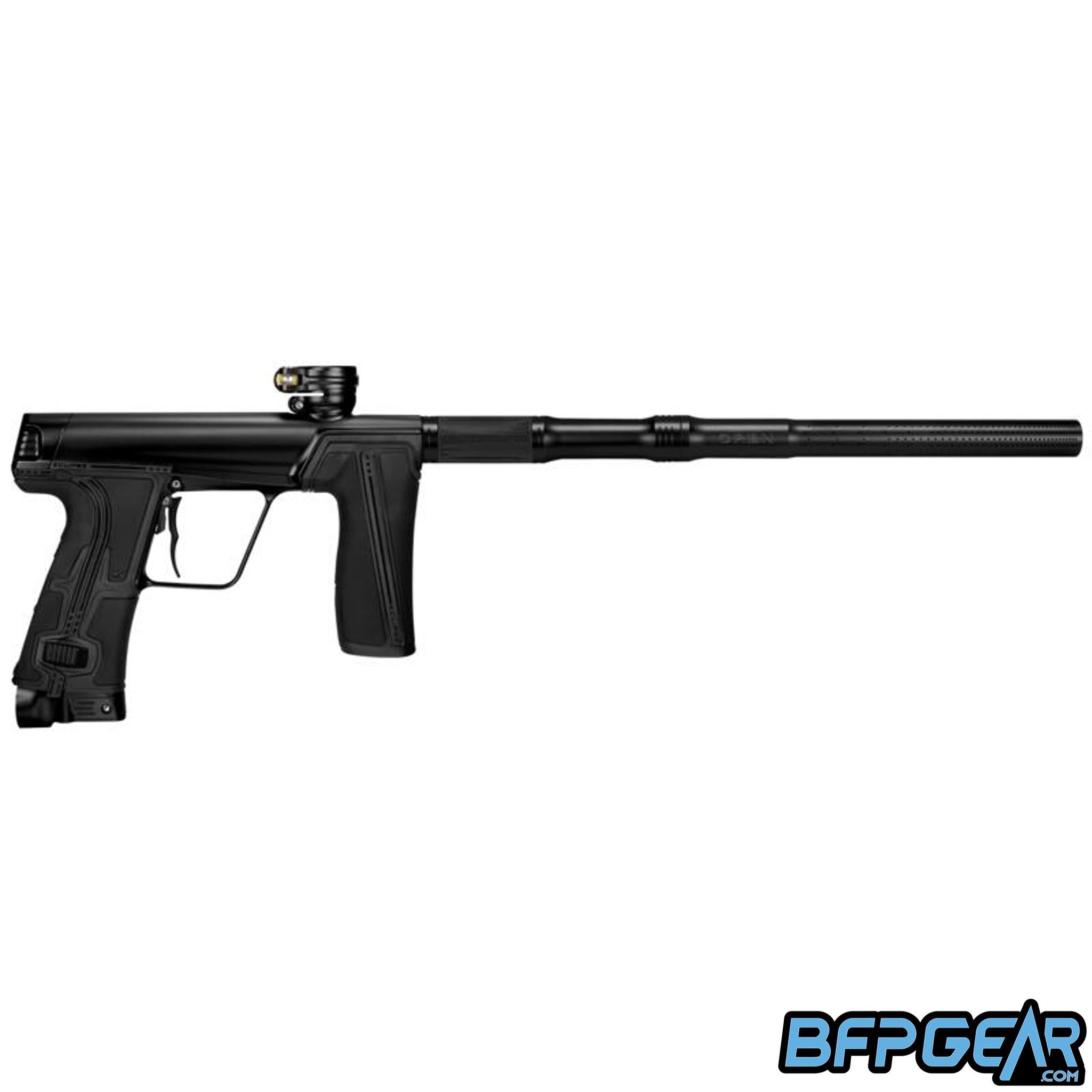 Planet Eclipse CS3 Pro paintball marker in all black, right-facing view, S63 Pro FL barrel, available at BFP Gear.