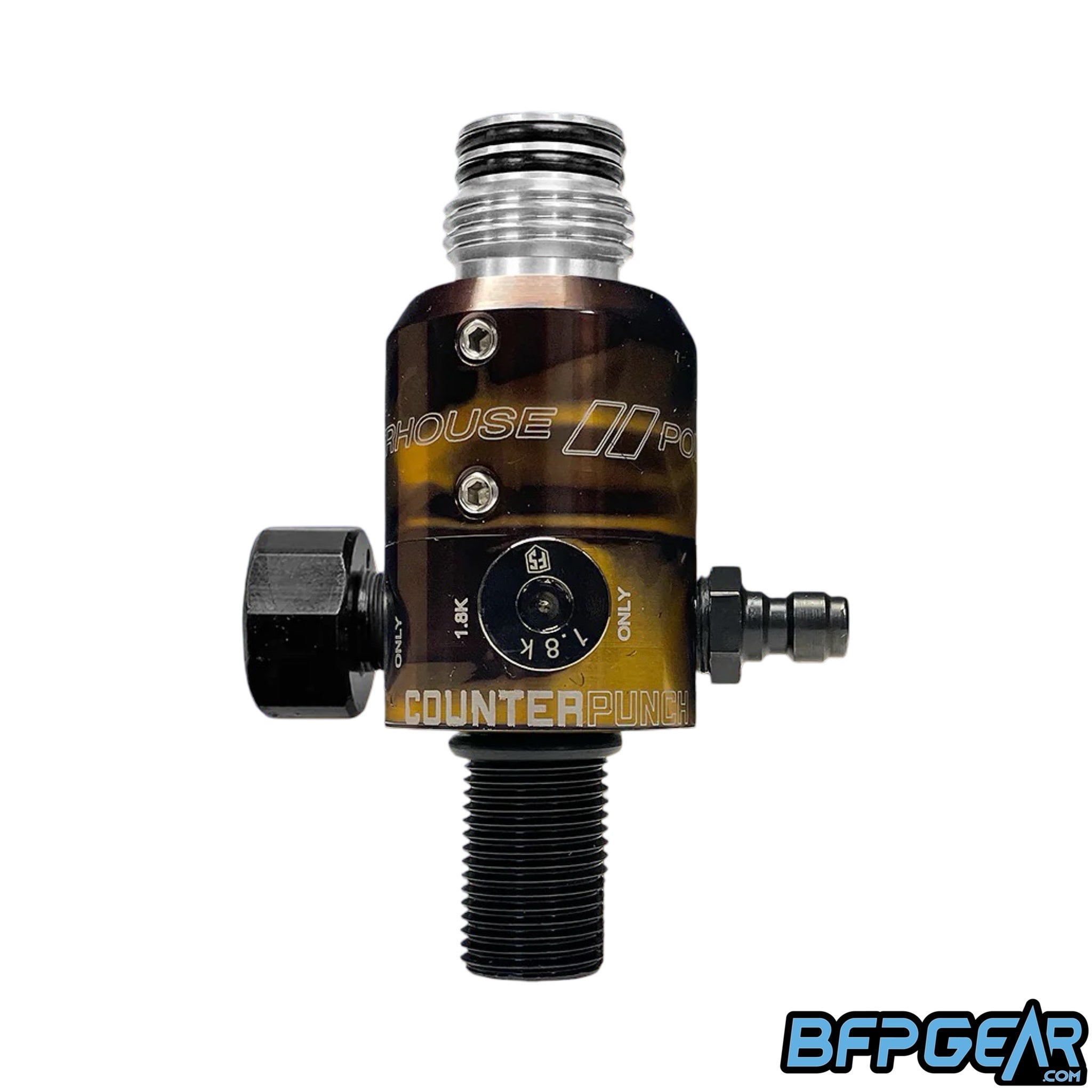 The Powerhouse Counterpunch Regulator in black and gold acid wash.