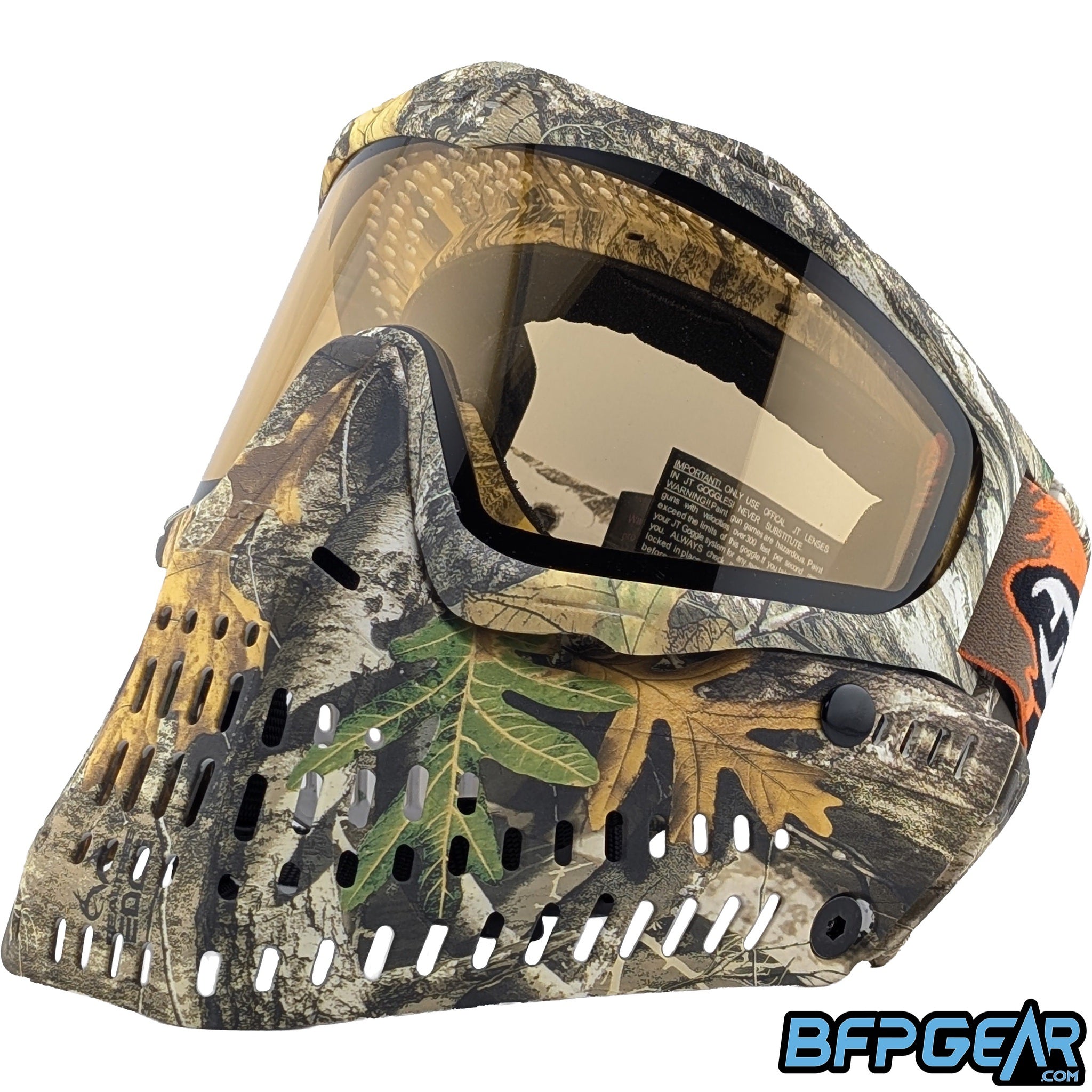 The Real Tree x JT Paintball ProFlex goggle system in the Real Tree edge pattern.