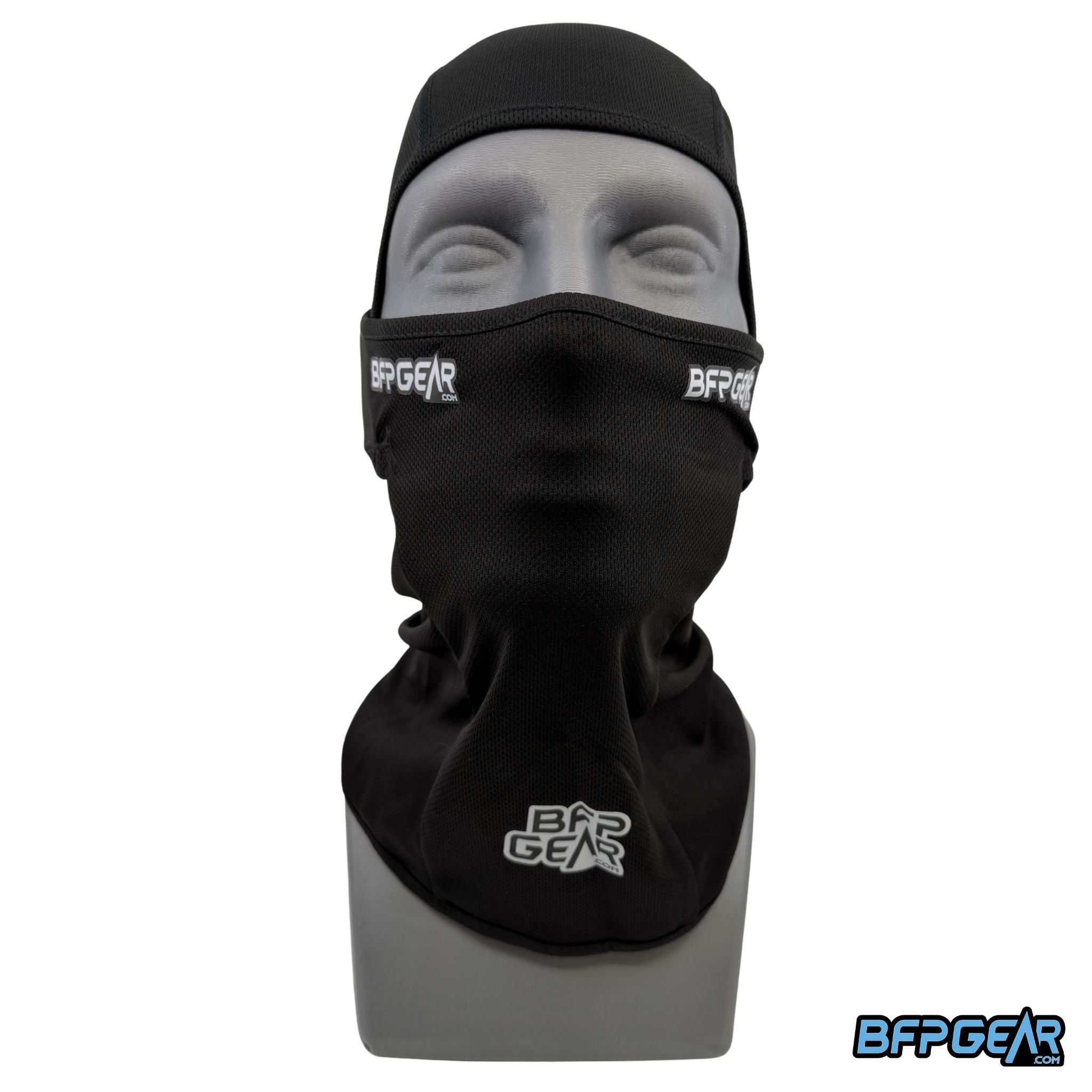 BFPGear paintball balaclava with breathable fabric and extended neck protection for aggressive play
