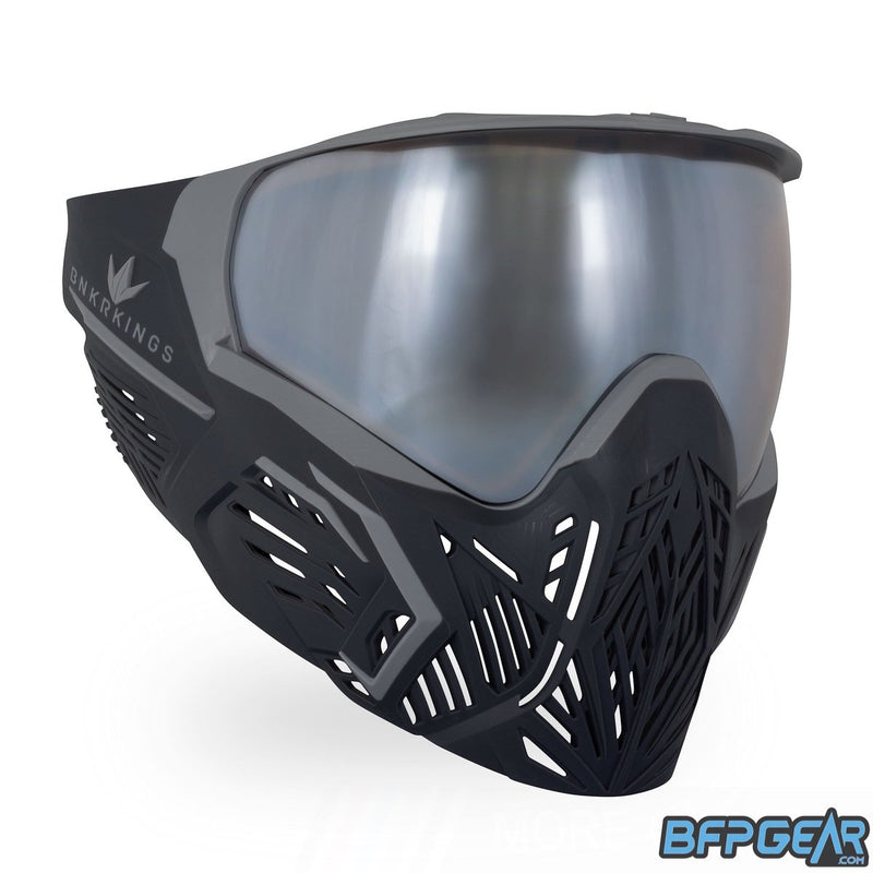 The Command goggle, or CMD for short, in Black Panther. All black goggles with grey accents and a Silver mirrored HDR lens.