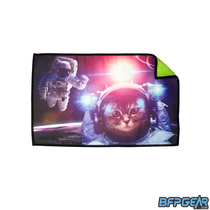 The Exalt Microfiber Player cloth in the Space Cats style.