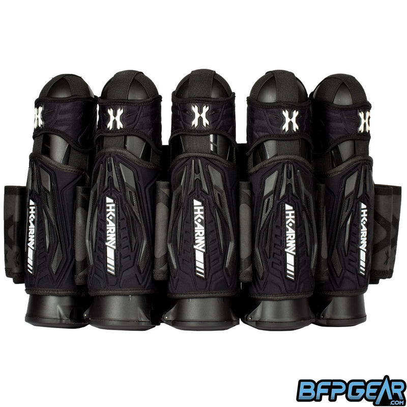 The HK Army Zero G 2.0 Pod pack shown in black. Five main ejector sleeves with 4 pod sleeves in between and 4 pod sleeves on the sides.