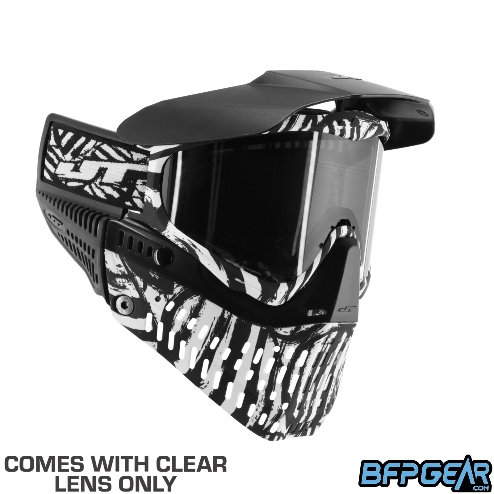 JT ProFlex Paintball Mask, Zebra w/ Clear Lens