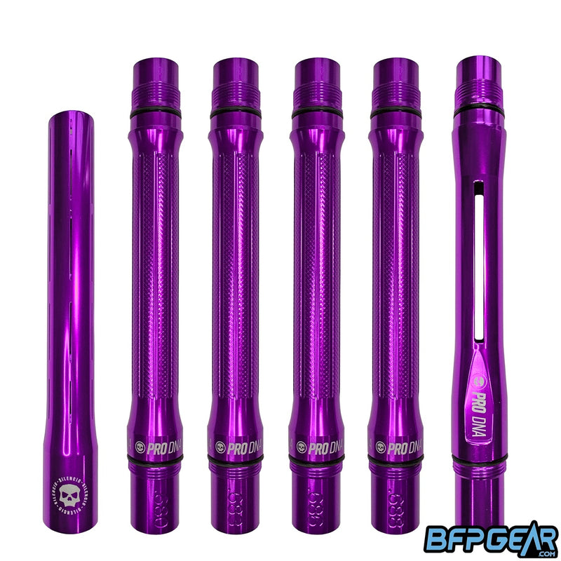 Gloss Purple PRO DNA Silencio Full Barrel Kit showing barrel backs with sizing and tip.