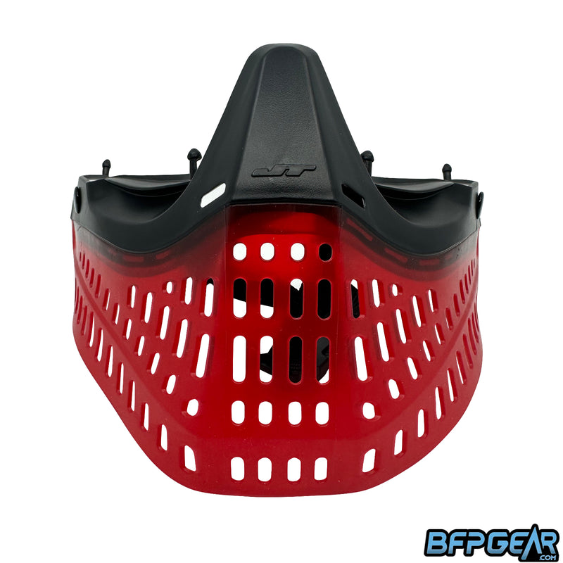 The Red Ice faceplate bottoms. The flex skirt is translucent red with a black faceplate.