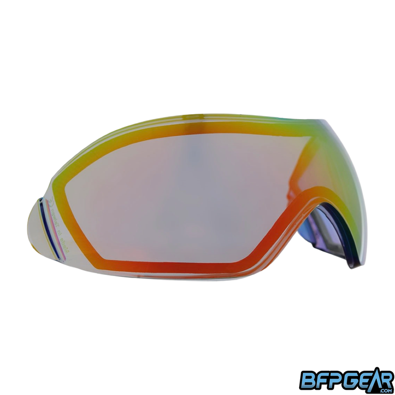 The V-Force Grill lens in Supernova. The outside finish of the lens is a orange/red fade mirror that is partially translucent.