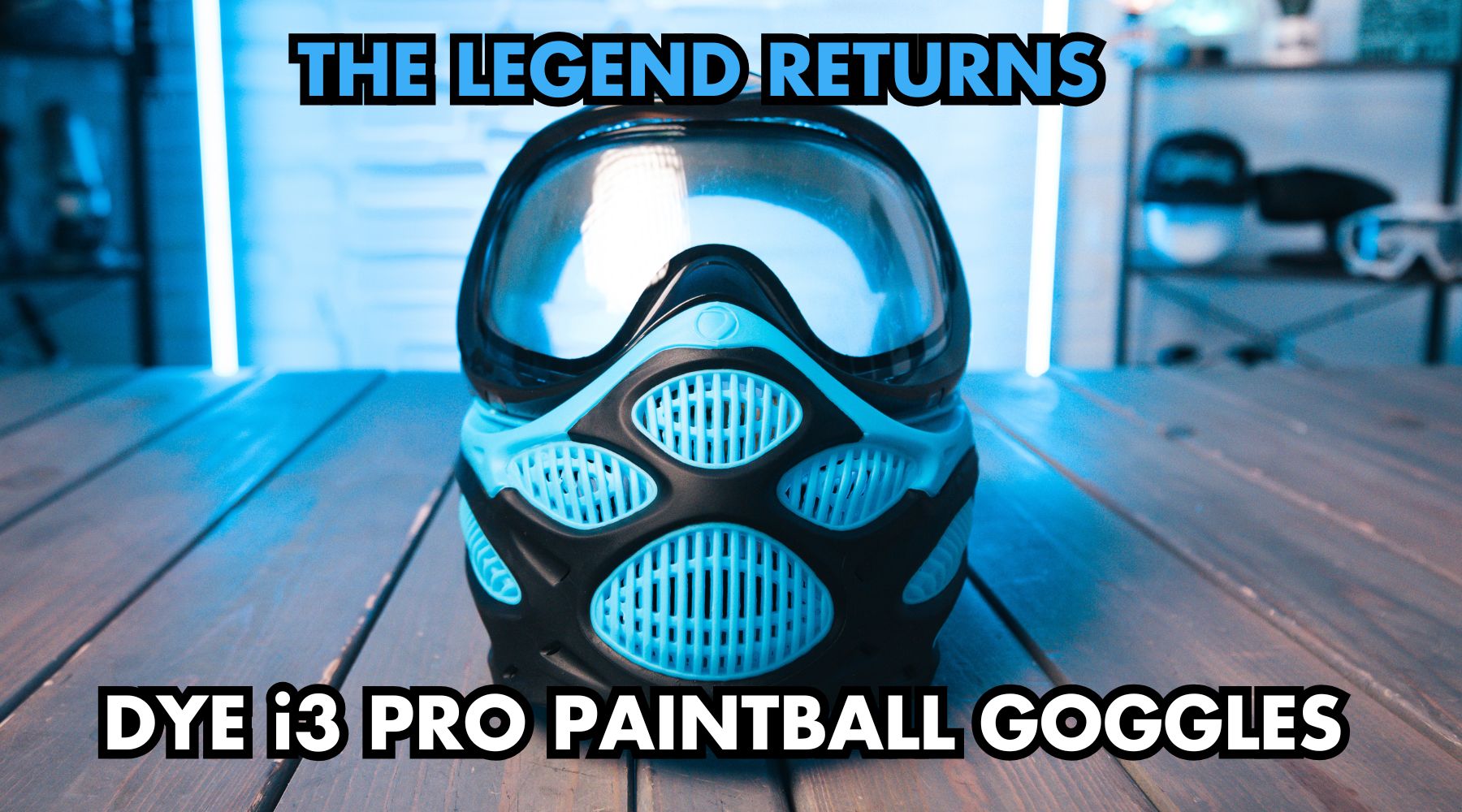 DYE i3 Pro paintball goggle system featuring dual-pane thermal lens, flexible lower mask, and classic full-coverage design