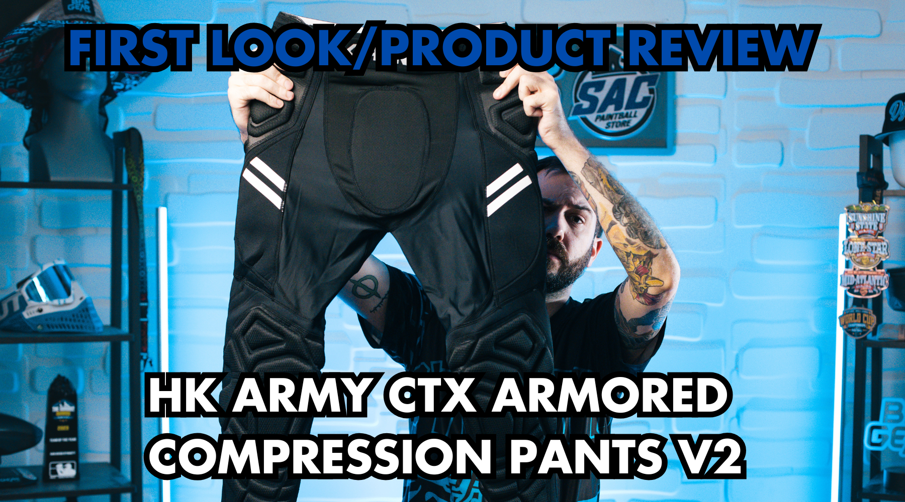 Sam holding up the HK Army CTX Armored Compression Pants V2