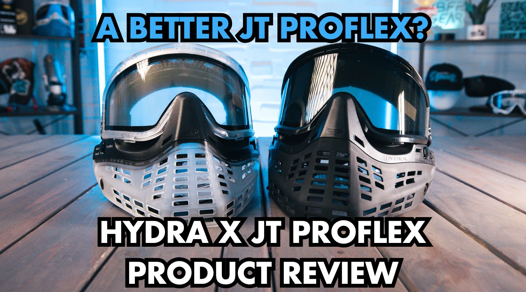 A photo of the two different color ways of the Hydra ProFlex Goggle.
