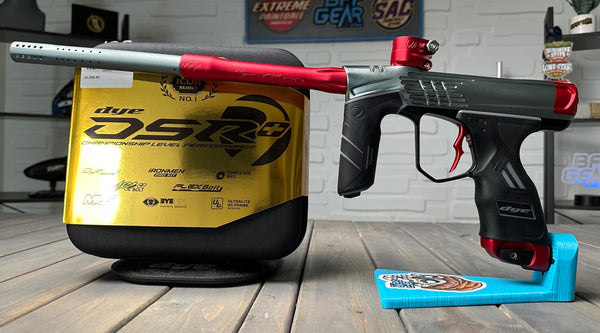 Photograph of the DSR+ Icon box and the paintball marker.