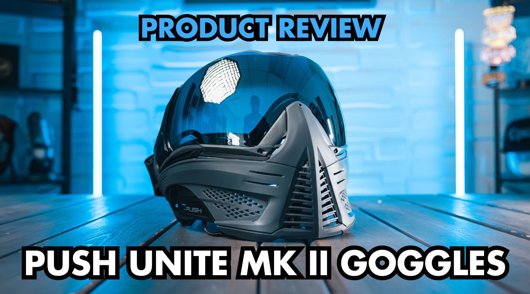 Push Unite MK II paintball mask with panoramic thermal lens and low-profile modular goggle system