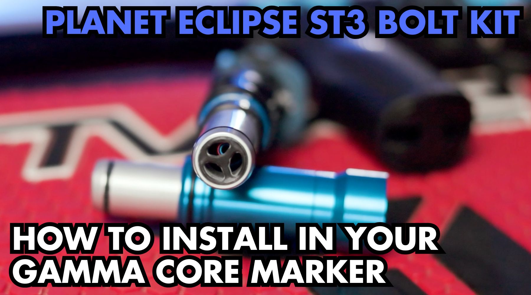 An image showing off the ST3 Bolt Kit from Planet Eclipse. The soft, rubber insert allows for better paint handling and reduces rollback in the breach.