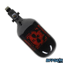 The HK Army 36ci air tank with the Doom pattern in black and red with a standard regulator. Holds up to 4500psi.