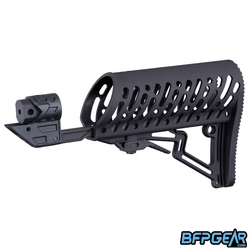 Tippmann Air-thru stock in all black. Compatible with the TMC marker.