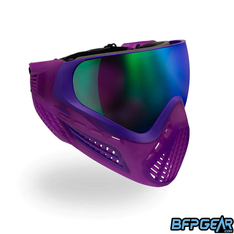 The Crystal Purple Vio Ascend goggle. Blue/green mirrored lens installed.