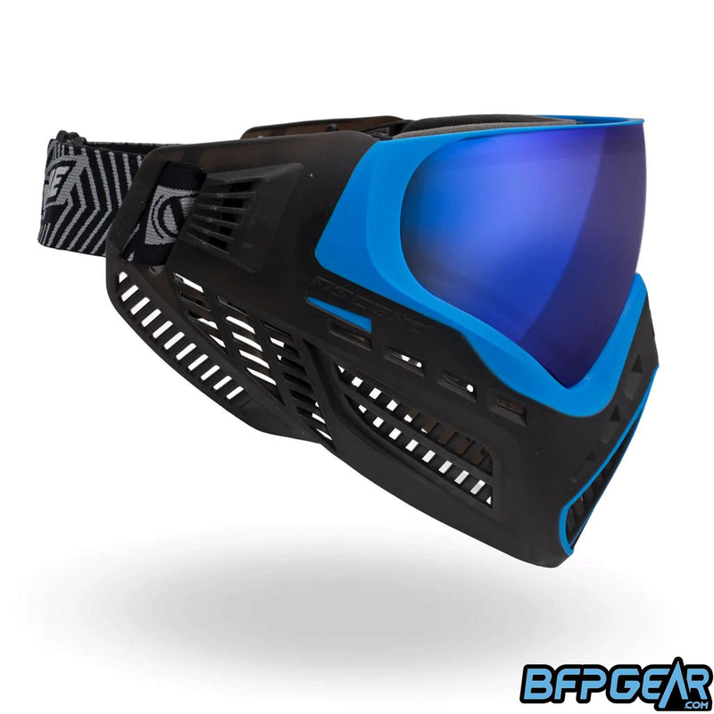 Side view of the Ice Cyan Ascend goggle.
