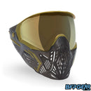 The Bunkerkings CMD goggle in black gold. Translucent black with gold accents and a gold lens adorn this goggle.