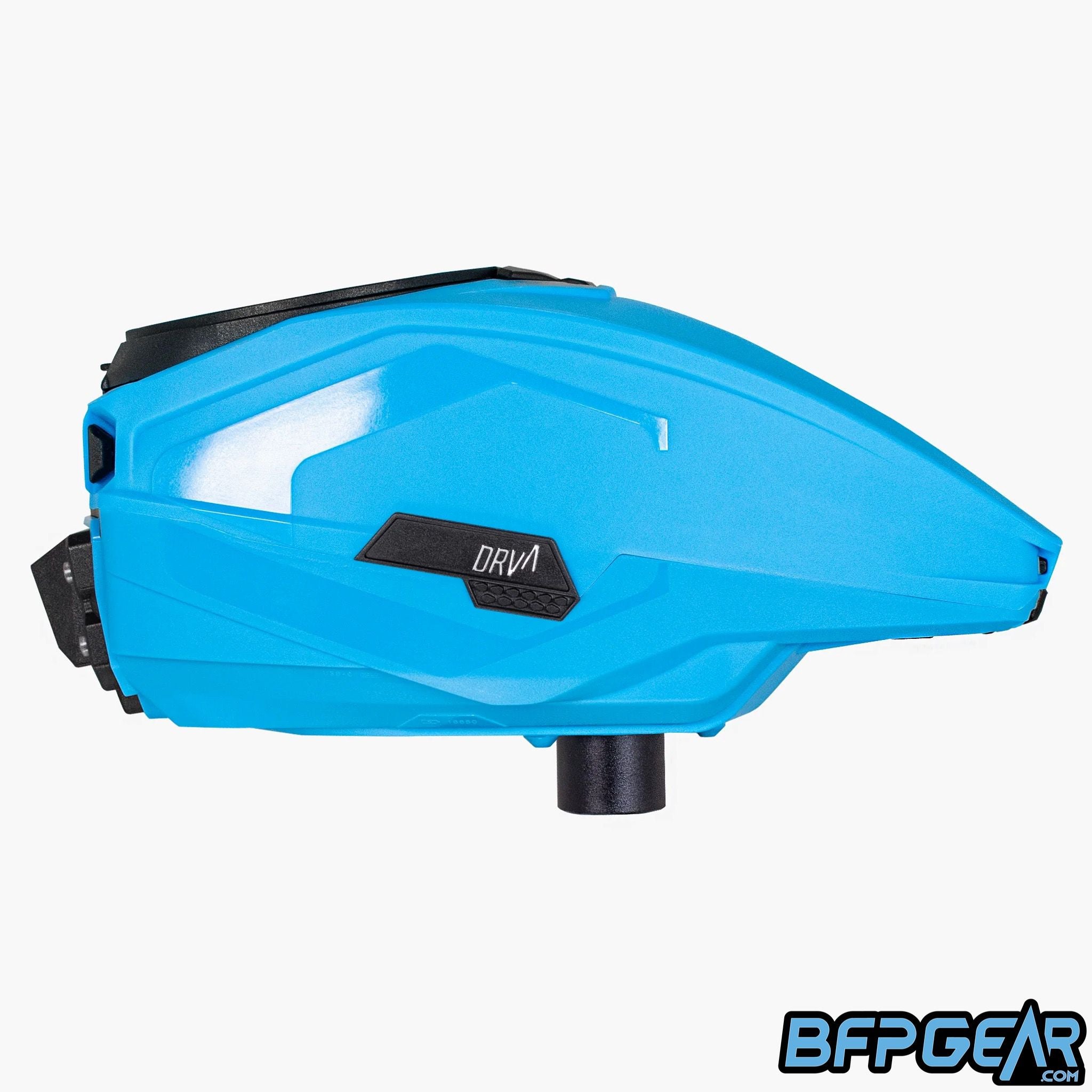 The CRBN DRV loader in cyan facing the right.