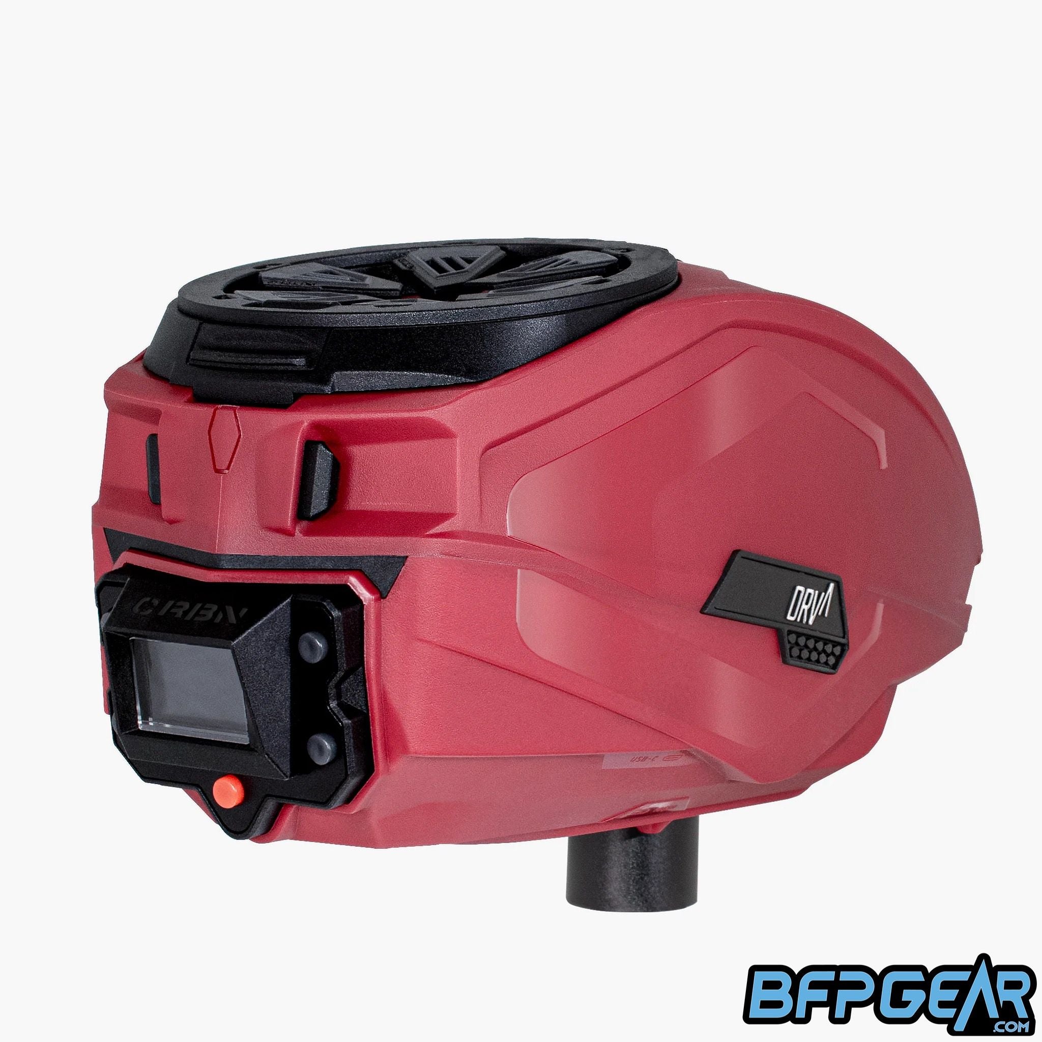 The CRBN DRV Loader in red, facing the right at an angle.