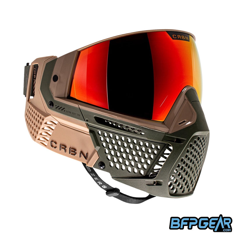 The CRBN Zero Pro goggle in the Safari color way in Less Coverage.