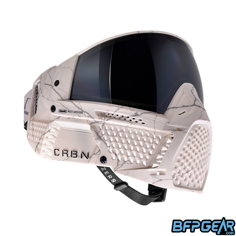 The CRBN Zero Pro GRX goggle in the Fracture Bone color way in Less Coverage.