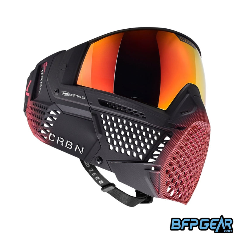 The CRBN Zero Pro GRX goggle in the Half-Tone Pink color way in More Coverage.