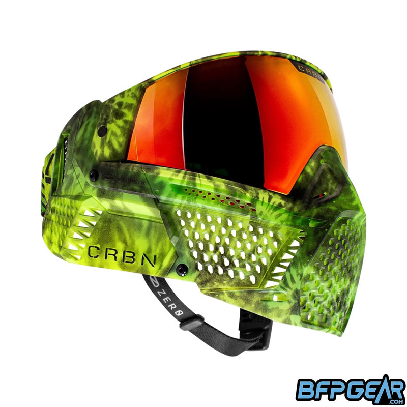The CRBN Zero Pro GRX goggle in the Tie-Dye Gecko color way in Less Coverage.