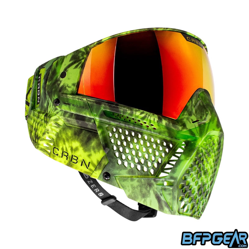 The CRBN Zero Pro GRX goggle in the Tie-Dye Gecko color way in More Coverage.