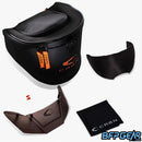 All CRBN Zero Pro goggles come with a protective case, extra lens, clips, visor, and a microfiber cloth.