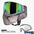 The CRBN Zero Pro goggles all come with two lenses. A clear lens and a highlight lens that compliments the colorway of the goggle.