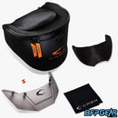 All CRBN Zero Pro goggles come with a protective case, visor, clips, microfiber cloth, and an extra lens.