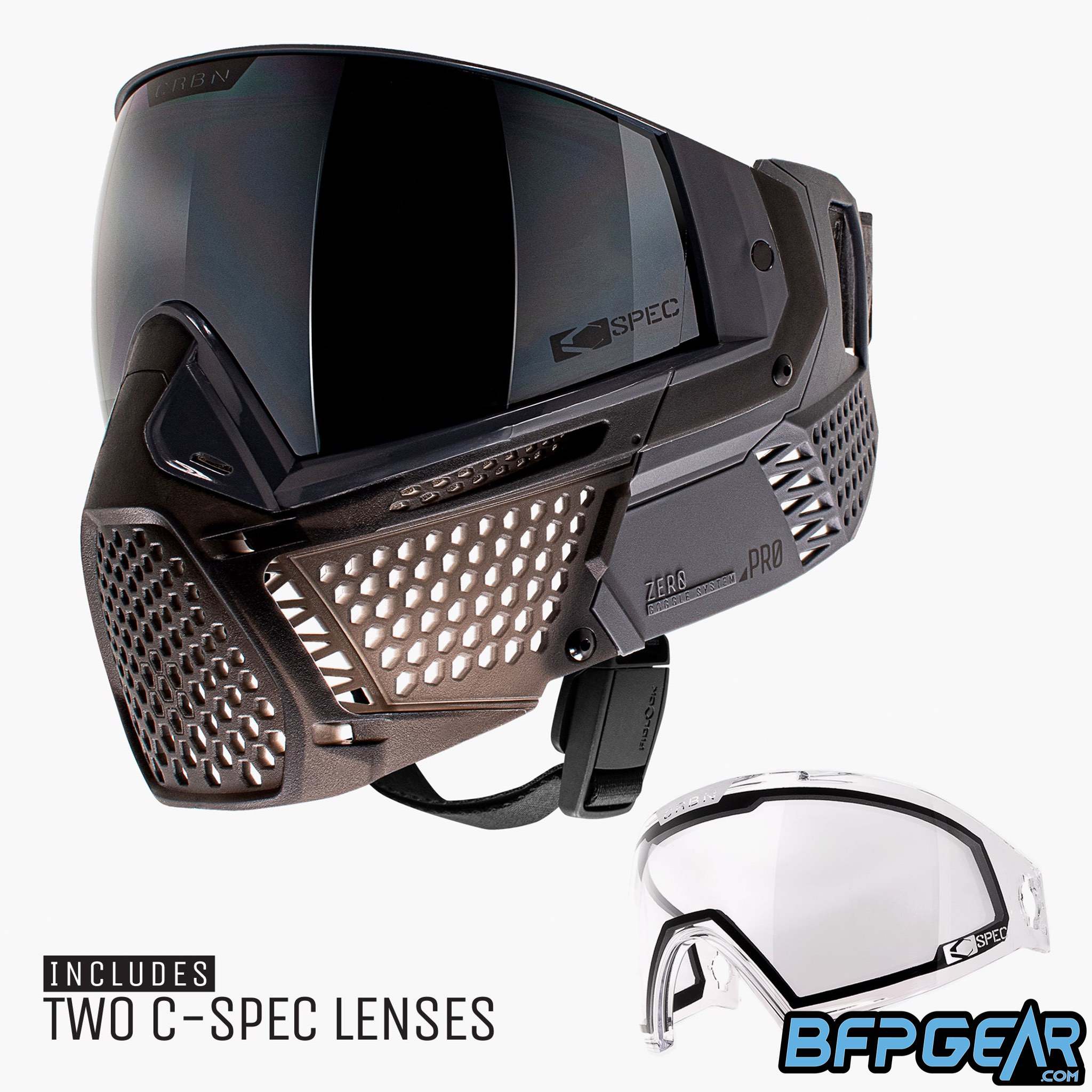 Each CRBN Zero Pro Goggle comes with two lenses. One clear lens and one highlight lens that matches the colorway.