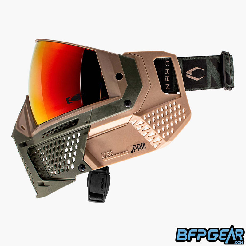 The CRBN Zero Goggle facing the left.