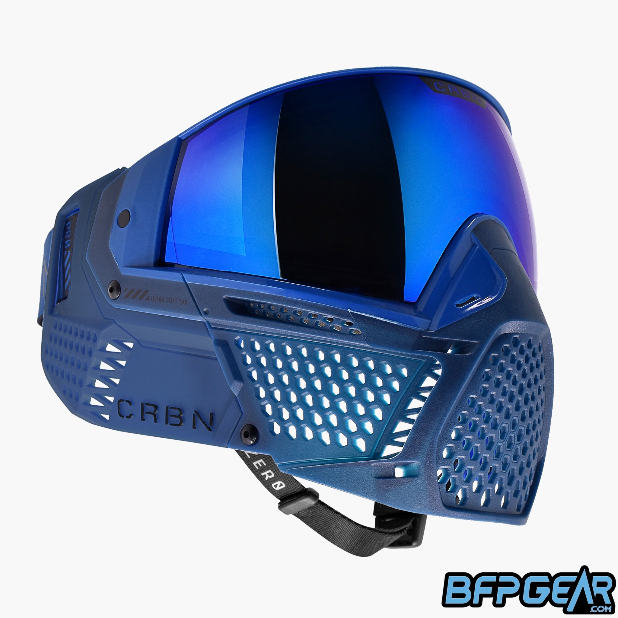 The CRBN Zero Pro Goggle in the tidal color way, less coverage. 