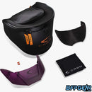 Every CRBN Zero Pro goggle comes with a protective case, clear lens, clips, matching visor, and a microfiber cloth.