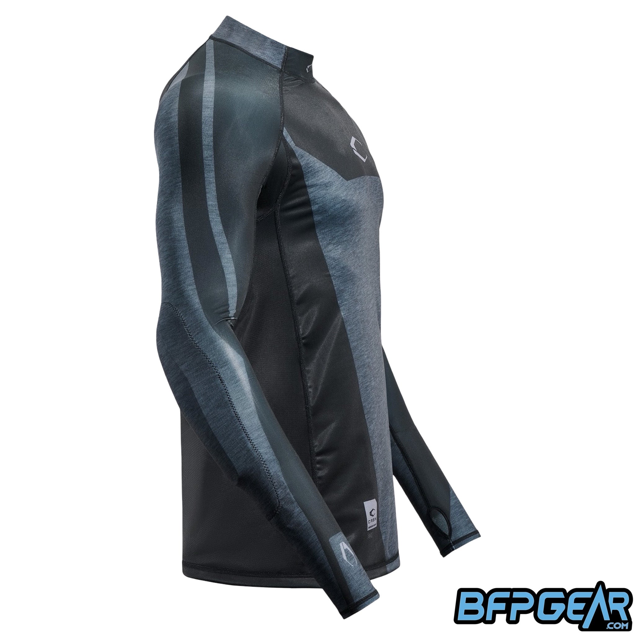 SC PRO Top 3.0 paintball compression shirt with dual-layer elbow padding and breathable moisture-wicking performance fabric.