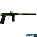 The Planet Eclipse CS3 Pro paintball gun in black and apple green.